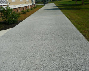 Sidewalk made from pervious concrete